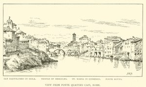 Blick von Ponte Quattro Capi, Rom