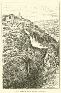 Villa Mecenate, Tivoli, und die Cascatelle (Stich) von Henry William Brewer
