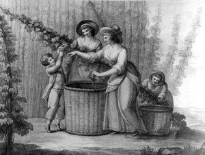 Hopfenpflücker, graviert von William Dickinson, 1803 von Henry William Bunbury