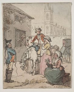 Szene vor einem Gasthaus
