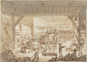 Innenansicht einer Kupferschmiede, Shoe Lane von Henry William Burgess