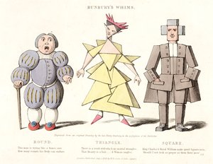 Rund, Dreieck und Quadrat, aus Bunburys Whims, 1828 von Henry William after Bunbury