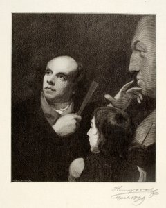 John Flaxman modelliert die Büste von William Hayley von Henry Wolf