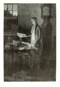 Thomas Jefferson, schreibt die Unabhängigkeitserklärung von Henry Wolf