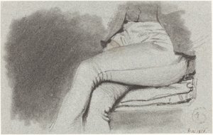 Studie der Beine eines sitzenden Mannes