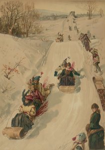 Schlittenfahren, von L. Prang und Co., 1886