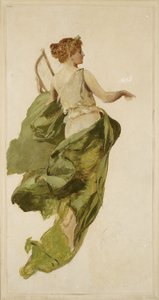 Allegorie der Musik, Skizze für das Bühnenvorhangprojekt des Słowacki-Theaters in Krakau von Henryk Siemiradzki