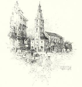 St Clement Danes Kirche, London, im Jahr 1774