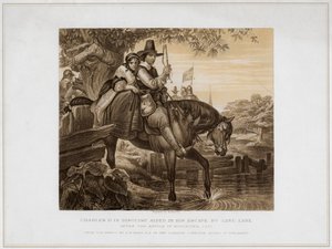 Charles II in Verkleidung, unterstützt bei seiner Flucht von Jane Lane