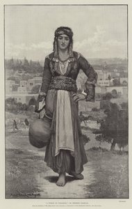 Eine Frau aus Nazareth, aus der Ausstellung Das Heilige Land, von Jerusalem nach Damaskus, in den Dowdeswell Galleries, New Bond Street von Herbert Gustave Schmalz