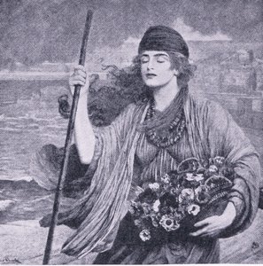 Nydia, das blinde Mädchen von Pompeji, Illustration aus The Worlds Library of Best Books, ca. 1940