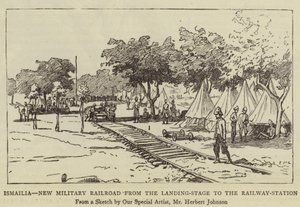 Ismailia, Neue Militärbahn vom Landungssteg zum Bahnhof