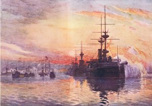 Königin Victorias letzte Reise am 1. Februar 1901, Illustration aus Cassells Geschichte Englands, 1900er Jahre von Herbert Kerr Rooke