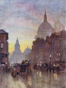 Cannon Street, Sommerabend (Farblithografie) von Herbert Menzies (after) Marshall