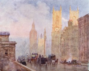 Das Ende der Victoria Street, Westminster (Farblithografie) von Herbert Menzies (after) Marshall