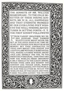Riccardi Press: Seite aus den Sonetten von Shakespeare, um 1914