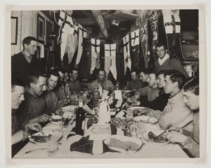 Kapitän Scotts letzter Geburtstagsabend während der Terra Nova Expedition (1910-13) zum Südpol