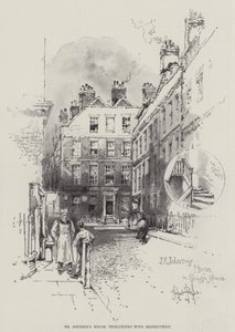 Das Haus von Dr. Johnson, von Zerstörung bedroht von Herbert Railton