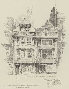 Zwei alte Häuser in der Fleet Street, die abgerissen werden sollen