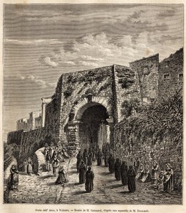 Eine religiöse Prozession an der Porta dell