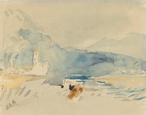 Landschaft mit Bergen und einem Bach von Hercules Brabazon Brabazon