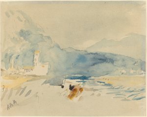Landschaft mit Bergen und einem Bach von Hercules Brabazon Brabazon