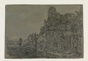 Landschaft mit steiler Klippe, kleine Version