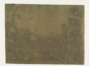 Landschaft mit Wasserfall, erste Version von Hercules Segers