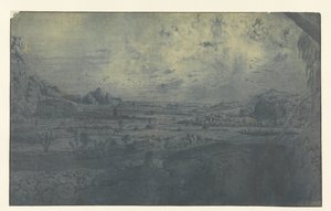 Bergtal mit eingezäunten Feldern von Hercules Segers