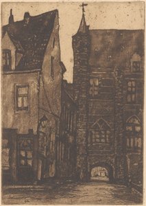 Ansicht des Vleeshuis in Antwerpen von Herman Heuff (signed by artist)