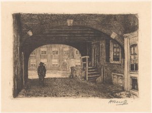 Sint-Pieterspoort in Amsterdam von Herman Heuff (signed by artist)