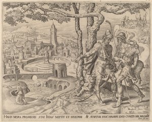 Hira der Adullamiter mit dem Zicklein von Herman Jansz Muller after Maerten van Heemskerck