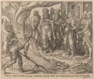 Tamar zur Hinrichtung gebracht von Herman Jansz Muller after Maerten van Heemskerck