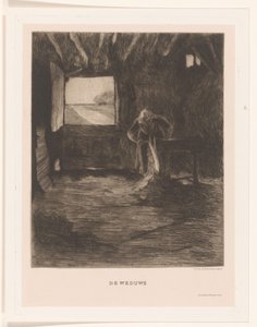 Frau in einer Scheune von Herman Johannes van der Weele