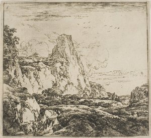 Die kleine Brücke nahe dem Felsen, aus der Serie Set of Landscapes von Herman Naijwincx