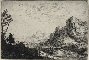 Ein Reisender auf einem Maultier, aus Sechs Landschaften von Herman Saftleven