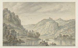 Rhein bei den Drachenfels von Herman Saftleven