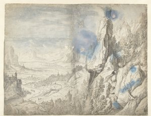 Weite Landschaft mit der Versuchung Christi