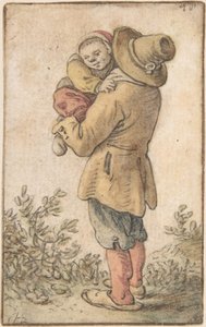 Bauer mit Kind, 17. Jahrhundert von Herman Saftleven the Younger