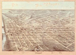 Straßenkarte von Dallas, Texas, 1872 von Herman attr. to Brosius