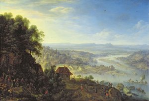Das Rheintal bei Erbach im Rheingau von Herman the Younger Saftleven
