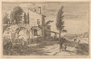 Gasthaus in den Ruinen des Kaiserpalastes von Herman van Swanevelt