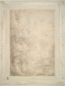 Landschaft mit Reisendem auf Esel