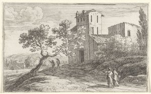 Landschaft mit einem krummen Baum von Herman van Swanevelt