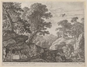 Heiliger Paulus und Heiliger Antonius am Eingang zur Höhle von Herman van Swanevelt