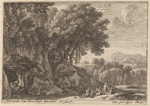 Satyrn um ein Feuer von Herman van Swanevelt
