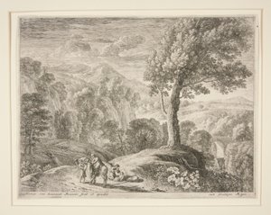 Der große Baum und die Höhle, aus der Serie Die Flucht nach Ägypten von Herman van Swanevelt