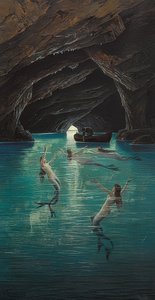 Ein Fischer und Meerjungfrauen in der Blauen Grotte auf Capri