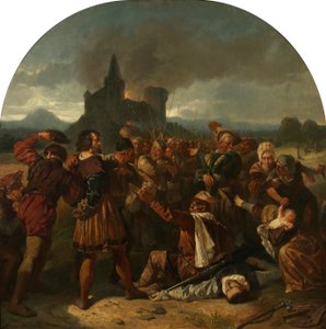 Episode aus dem deutschen Bauernkrieg (Graf Helfenstein am Fuße seiner brennenden Burg, von Bauern verhöhnt)
