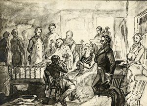 Abraham Lincoln auf seinem Sterbebett, ca. 1865 von Hermann Faber